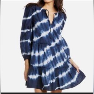 Generation Love Navy and White Patterned Dress
